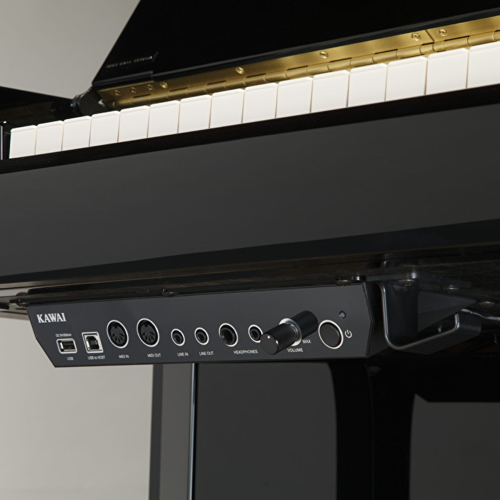 KAWAI K-300 AR2 MPEP AURES / 122 cm  Hibrit  Parlak Siyah Duvar Piyanosu